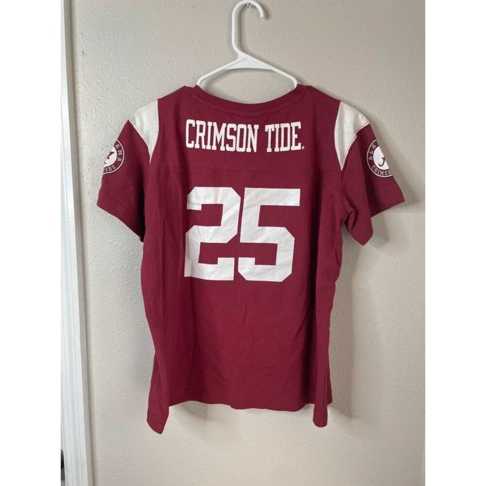 Alabama Crimson Tide #25 NCAA Women’s Large Football Jersey T-Shirt Crimson - Picture 2 of 5